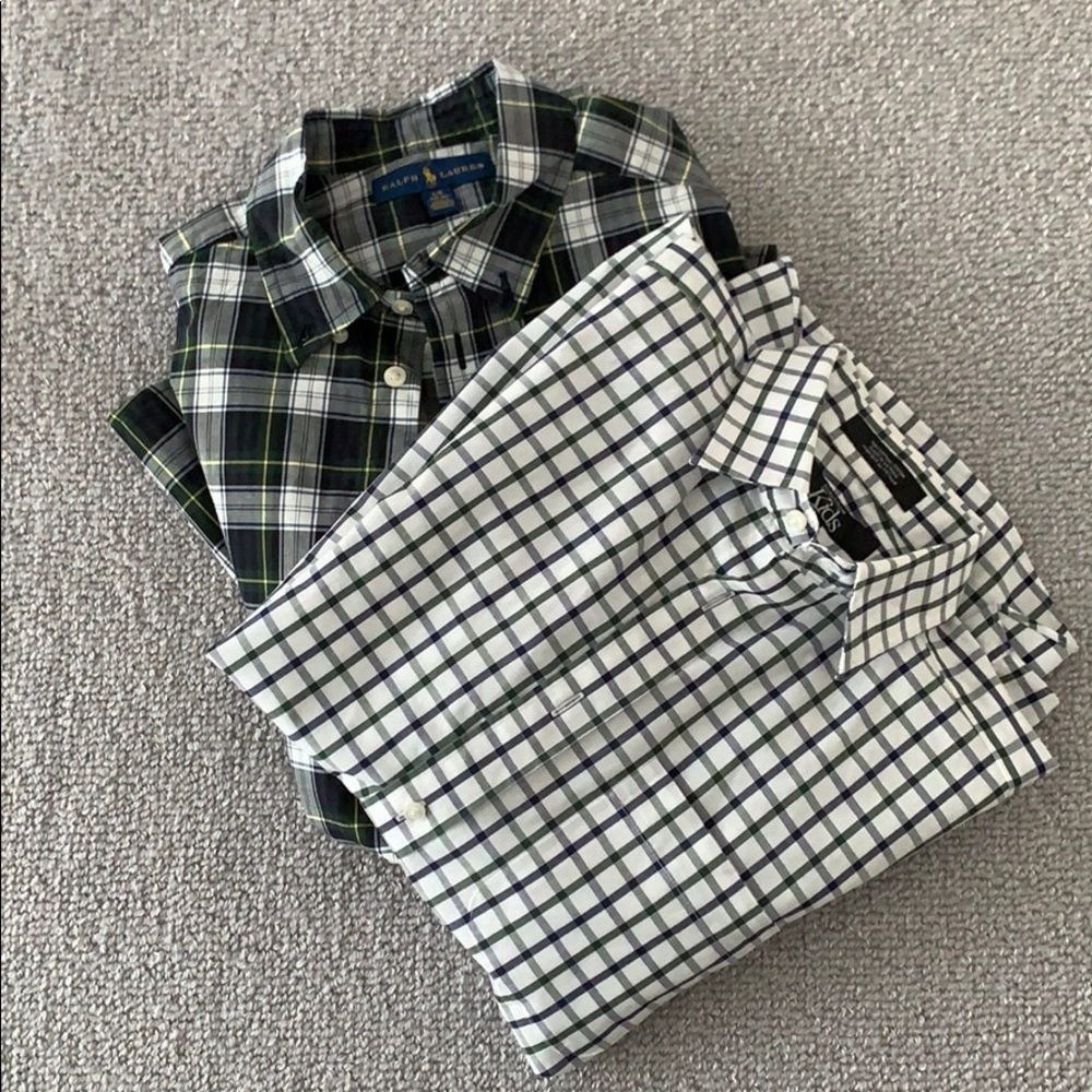 Boys’ Plaid Collared Dress Shirts